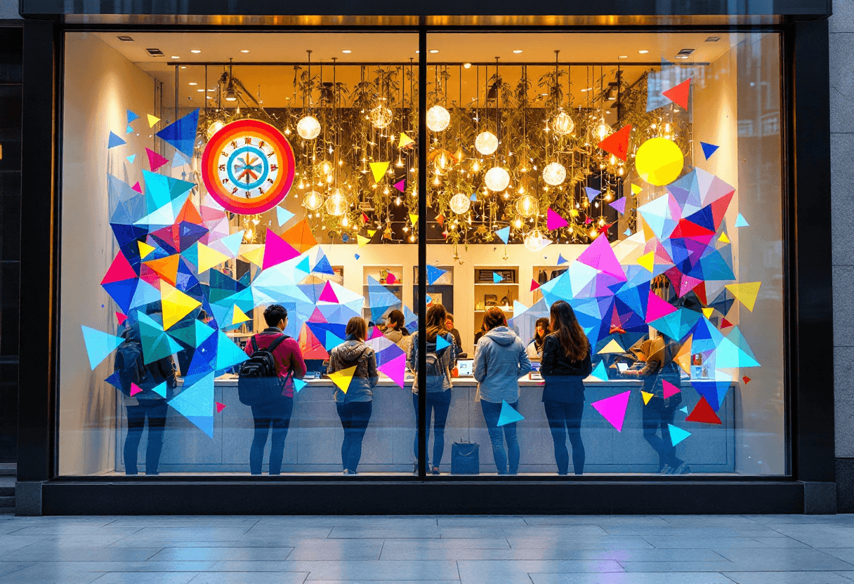 Film adhesif decoratif pour vitrine