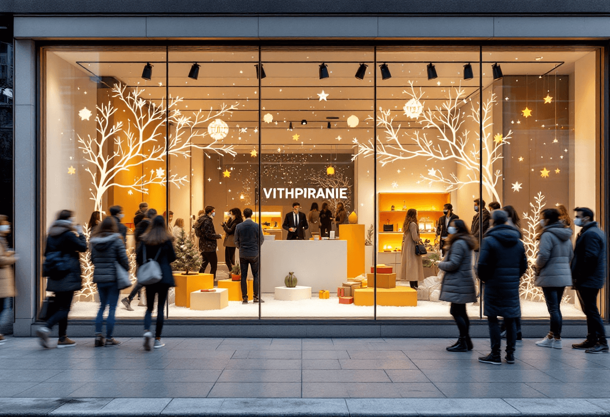 Vitrophanie evenementielle sur grande vitrine
